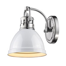  3602-BA1 CH-WH - Duncan 1 Light Bath Vanity in Chrome with a White Shade